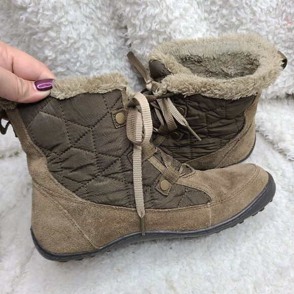 Columbia Powder Summit Shorty Mid Calf Lace Up Winter Boot Size 7 YL5207-269 - Picture 4 of 8